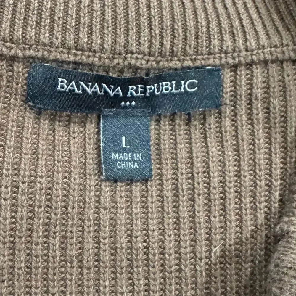 Banana Republic Brown Mock Neck Ribbed Sweater Men’s Large